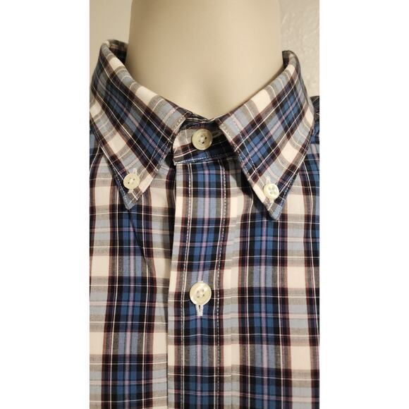 Brooks Brothers 346 M Grey/Blue/Black Plaid LS Button-down Shirt Cotton - Picture 2 of 6